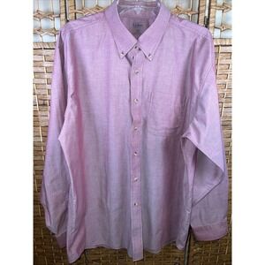 LL Bean Men's Button Down Shirt Traditional Fit XL Reg Long Sleeve Red Cotton